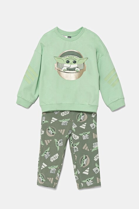 Dětská tepláková souprava adidas x Star Wars zelená barva, JF3631