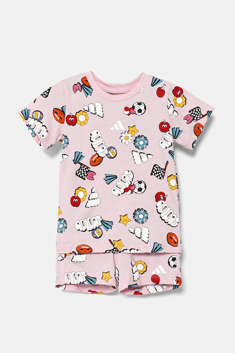 adidas komplet bawełniany dziecięcy kolor różowy JI6235