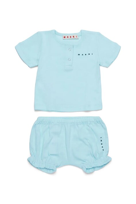 Детский хлопковый комплект Marni MX039-BOX-KIT KIT APPAREL цвет бирюзовый M01442