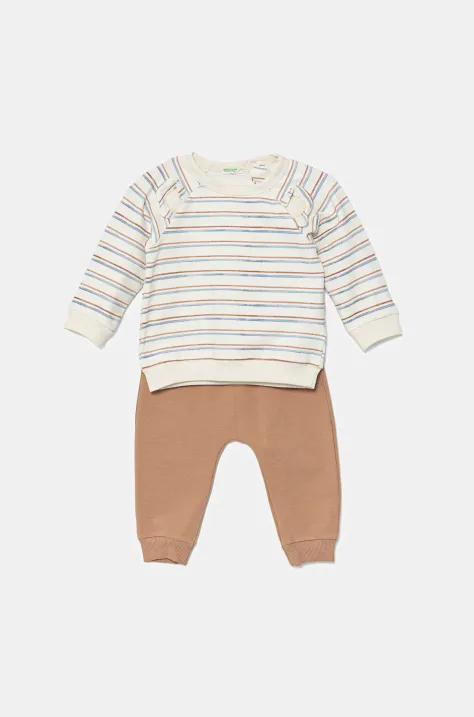 United Colors of Benetton dres niemowlęcy kolor brązowy 37TGAK00J