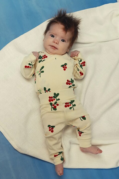 Otroški bombažni komplet Mini Rodini Lingonberries bež barva, 2524011011