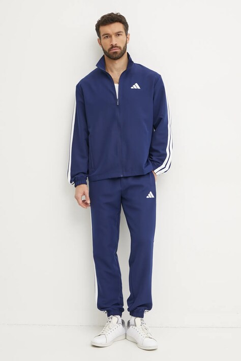 Tepláková souprava adidas M 3S WV TT TS tmavomodrá barva, JC5391