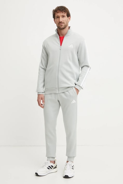 adidas trening 3S FL TT TS bărbați, culoarea gri, JI8883