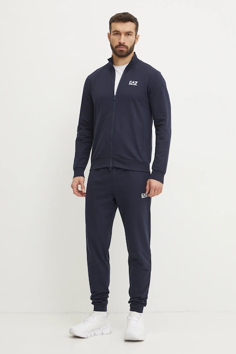 Bavlnená tepláková súprava EA7 Emporio Armani tmavomodrá farba, PJVRZ.8NPV60