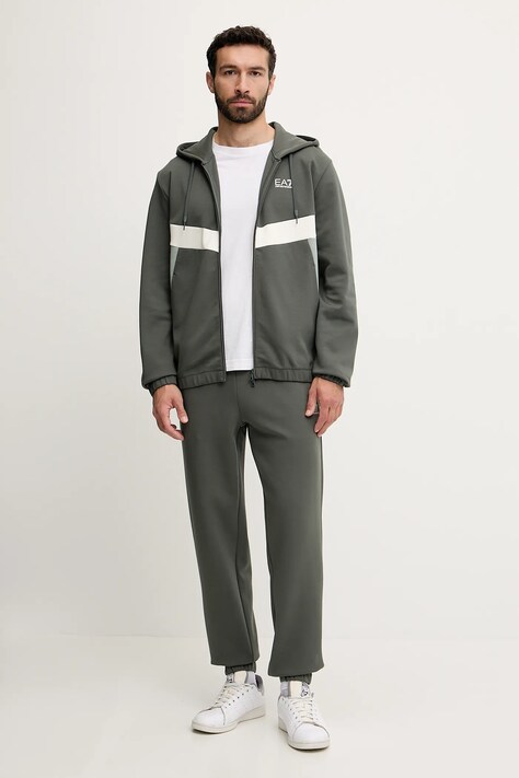 Tepláková souprava EA7 Emporio Armani pánská, zelená barva, AF12660.7M000283
