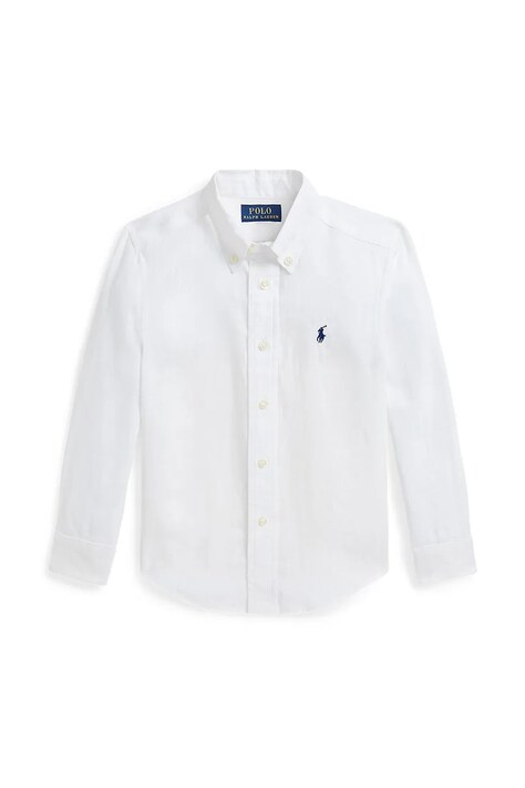 Παιδικό βαμβακερό πουκάμισο Polo Ralph Lauren χρώμα: άσπρο, 322967600003
