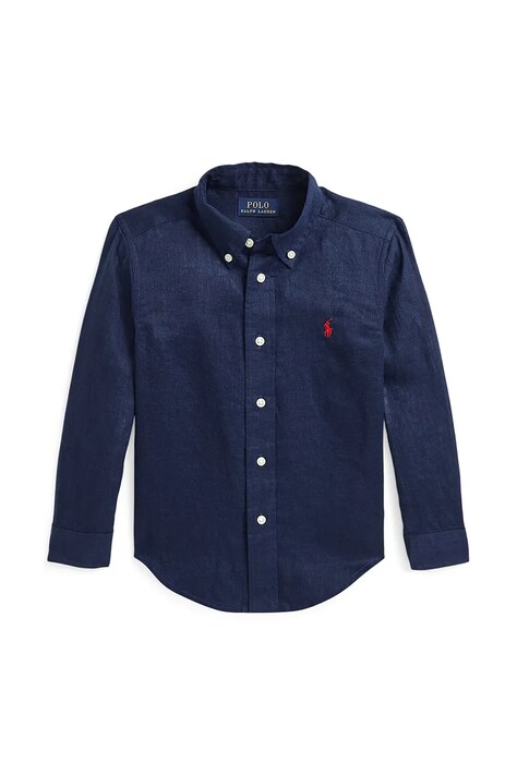 Polo Ralph Lauren cămașă de bumbac pentru copii culoarea bleumarin, 322967600004