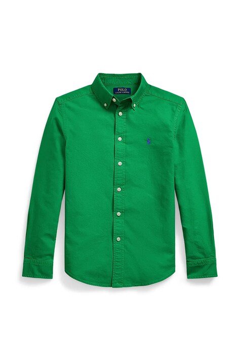 Polo Ralph Lauren cămașă de bumbac pentru copii culoarea verde, 323858909018