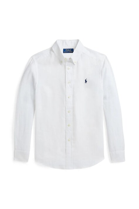 Polo Ralph Lauren koszula lniana dziecięca kolor biały 323967600003