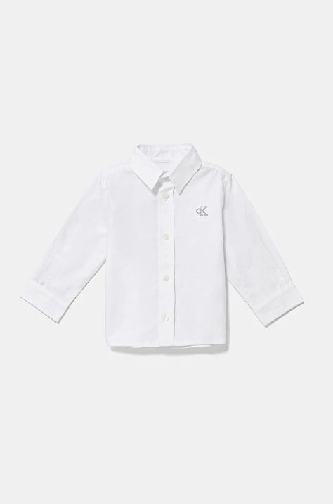 Calvin Klein Jeans camicia di cotone per bambini colore bianco IN0IN00289