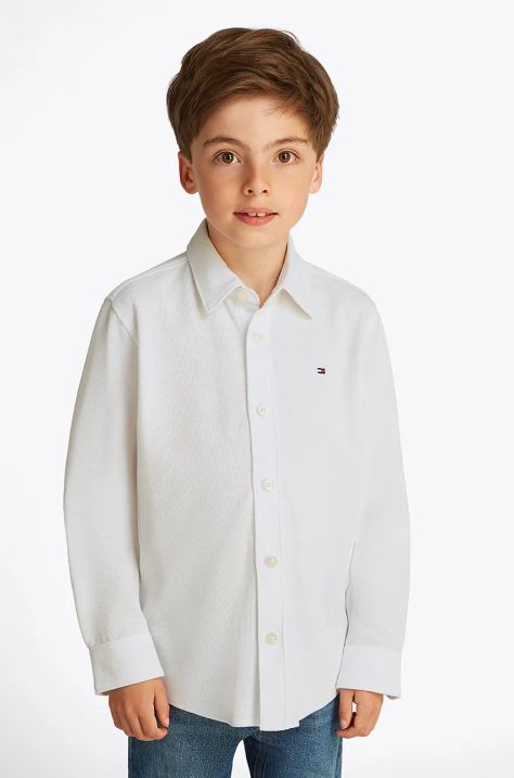 Tommy Hilfiger camicia per bambini colore bianco KB0KB09339