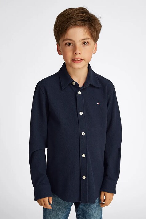 Tommy Hilfiger cămașă copii culoarea bleumarin, KB0KB09339