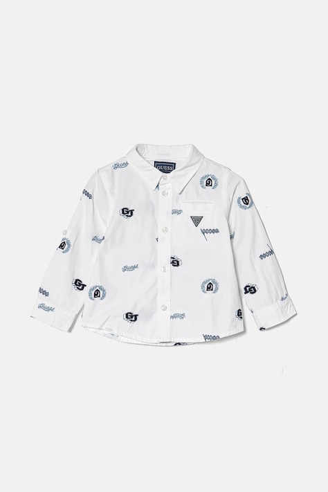Dětská bavlněná košile Guess bílá barva, N5RH07 WBHQ1