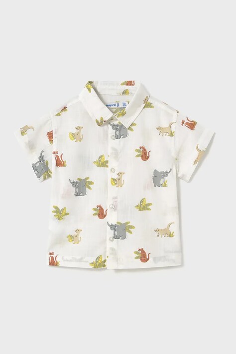 Детская хлопковая рубашка Mayoral цвет белый 1112