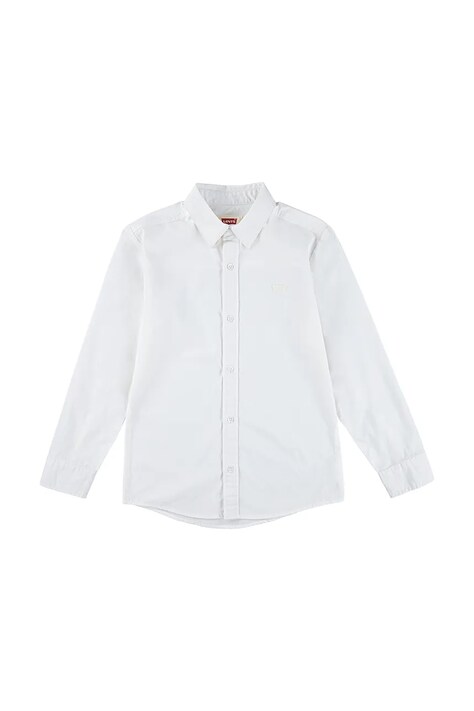 Dětská bavlněná košile Levi's BATTERY HOUSEMARK SHIRT bílá barva, 9EN129