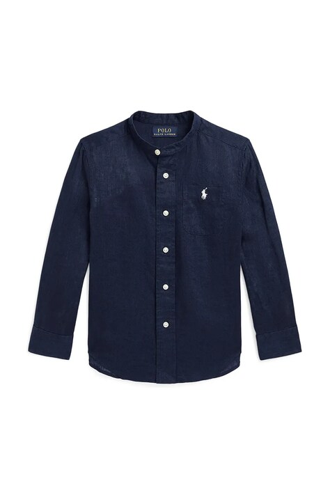 Polo Ralph Lauren cămașă din amestec de in pentru copii culoarea albastru marin, 322964592001