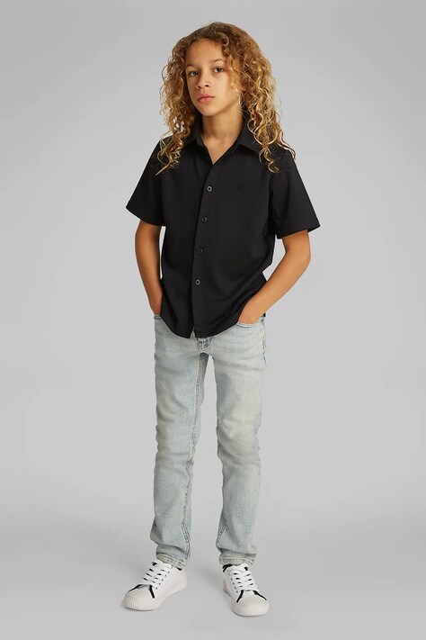 Calvin Klein Jeans gyerek ing fekete, IB0IB02495