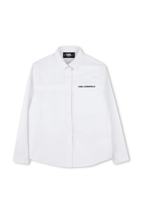 Детска памучна риза Karl Lagerfeld в бяло Z30421