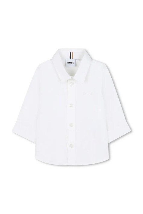 Бебешка памучна риза BOSS в бяло J52087