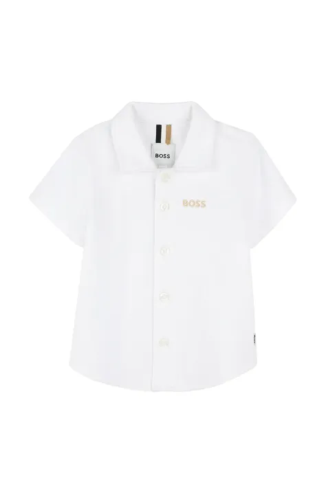 BOSS camicia di cotone per neonato colore bianco J52092