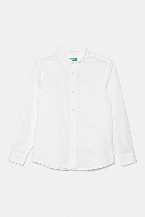 United Colors of Benetton camicia di cotone per bambini colore bianco 54AZCQ00R