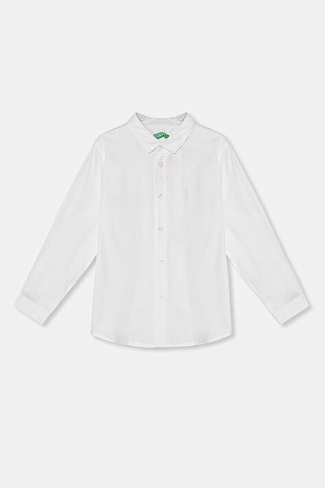 United Colors of Benetton camicia di cotone per bambini colore bianco 54AZGQ00J