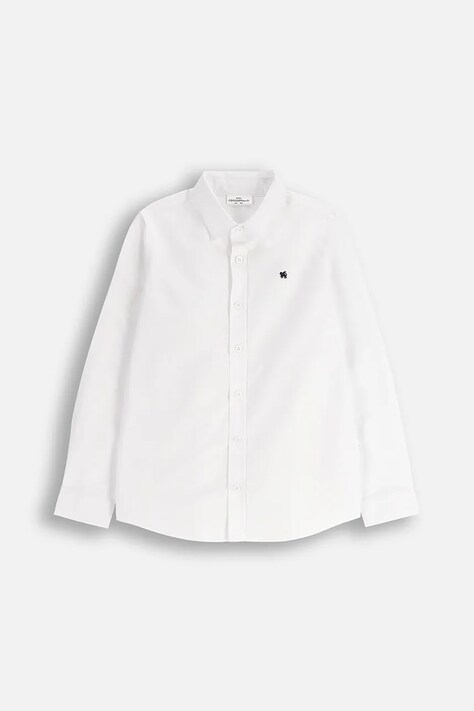 Дитяча бавовняна сорочка Coccodrillo колір білий BACK TO SCHOOL BOY
