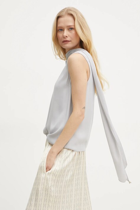 Top Patrizia Pepe χρώμα: γκρι, 8C0762 A540