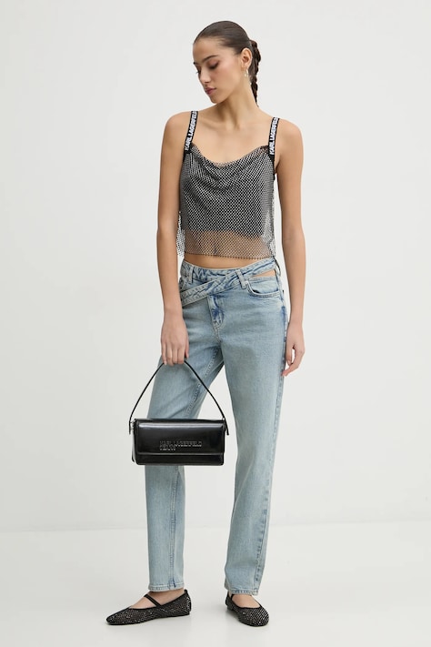 Топ Karl Lagerfeld Jeans — SS25-KDD02C, чорний — фото 2