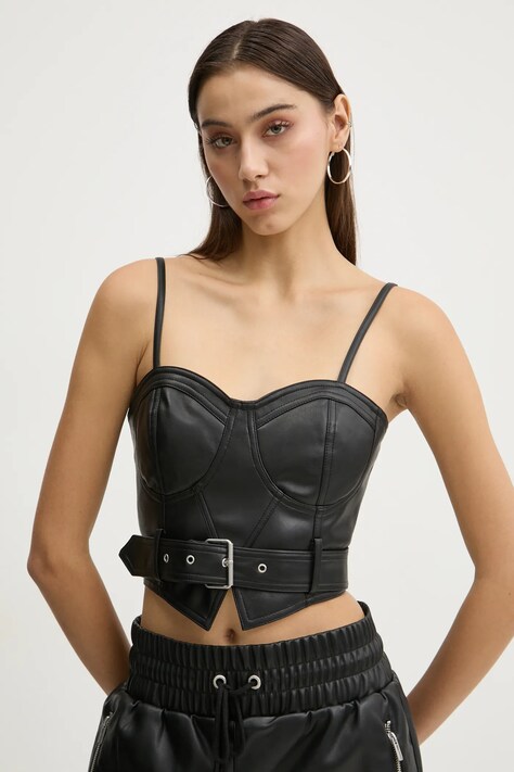 Блуза Karl Lagerfeld Jeans в черно с изчистен дизайн A1W11011