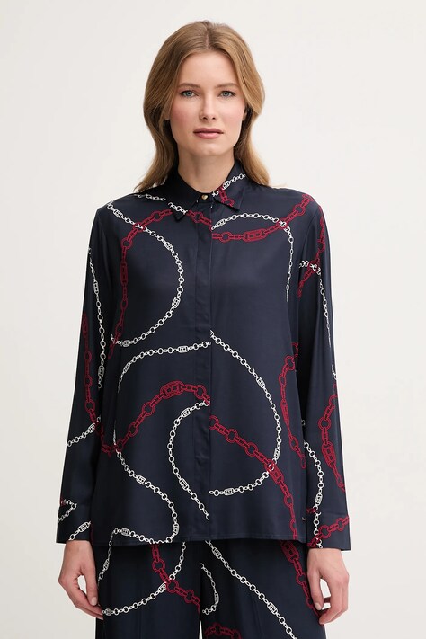 Tommy Hilfiger ing női, galléros, sötétkék, relaxed, WW0WW44045