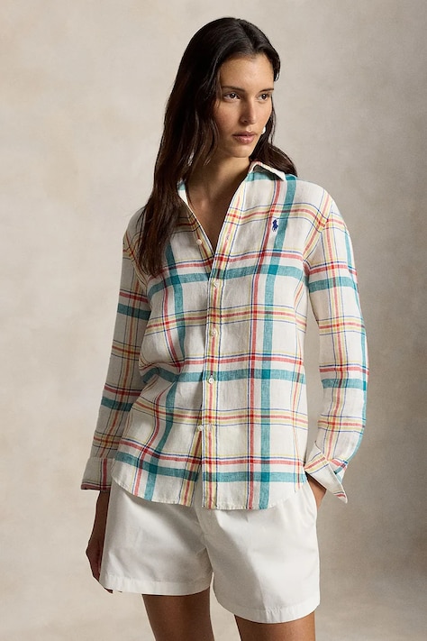 Polo Ralph Lauren koszula damska lniana multicolor w kratkę 211970733