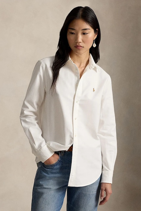Polo Ralph Lauren košeľa bavlnená dámska biela hladká 211970736