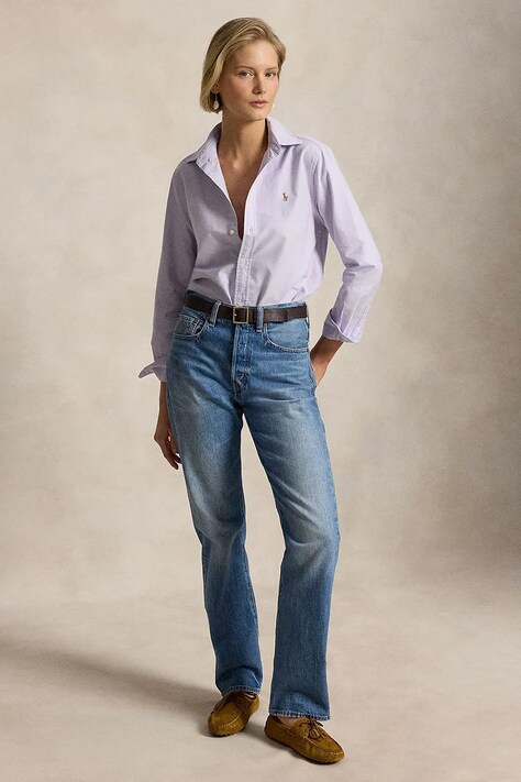 Polo Ralph Lauren сорочка жіноча бавовняна — SS25-KDD030, фіолетовий — фото 3