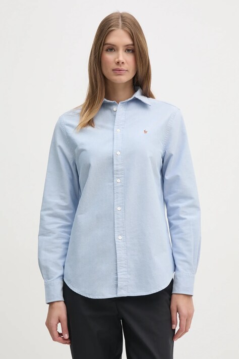 Polo Ralph Lauren camasa din bumbac femei, cu guler clasic, relaxed, 211970736