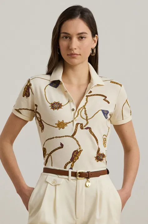 Lauren Ralph Lauren polo de bumbac femei, culoarea alb, 200957609