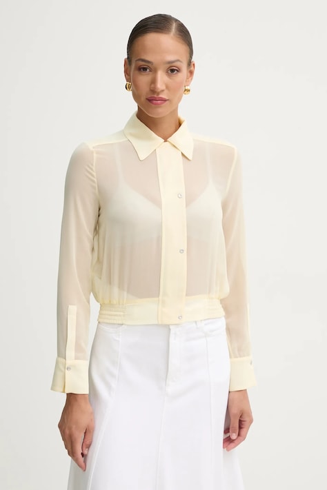 Рубашка Pinko женская цвет жёлтый regular классический воротник 104787 A21F