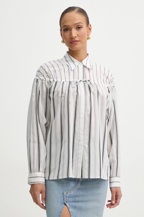 Pinko camasa femei, culoarea alb, cu guler clasic, regular, 104825 A2FY