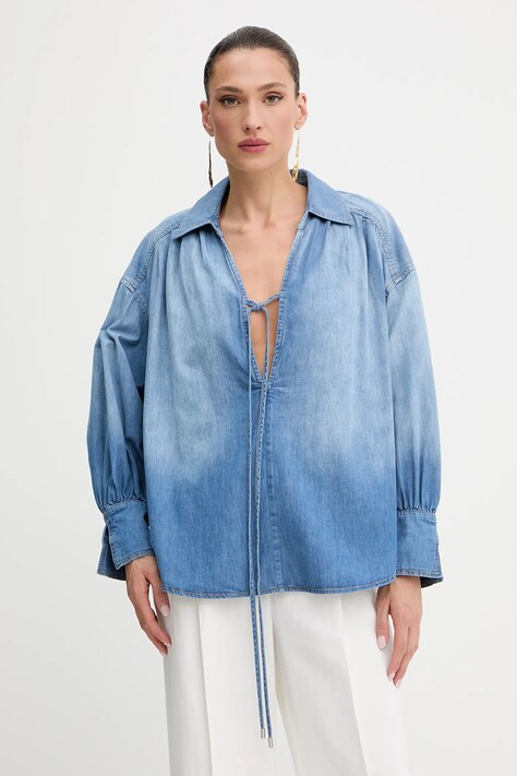 Pinko bluză subtire de blugi uni, 104630 A2DT