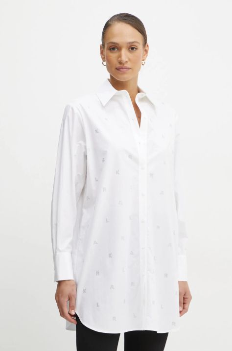 Karl Lagerfeld camicia in cotone donna colore bianco  A1W11018