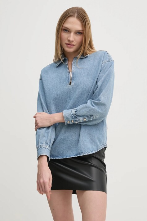 Pepe Jeans bluză subțire din denim NOVA femei, uni, PL304985