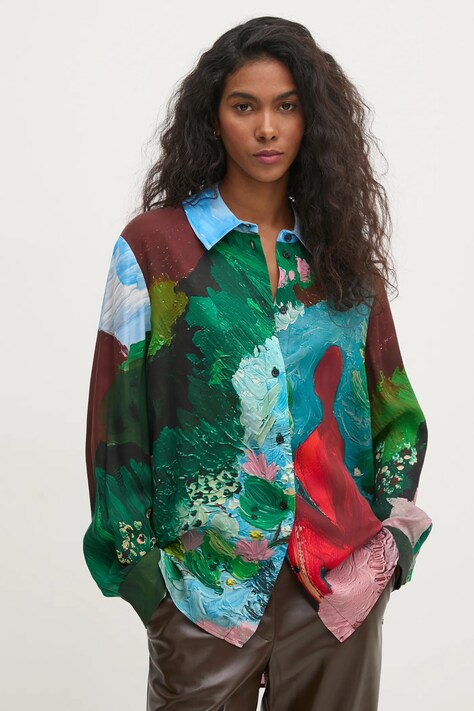 Сорочка Stine Goya жіноча колір зелений regular класичний комір SG-PS25-S015-2263P