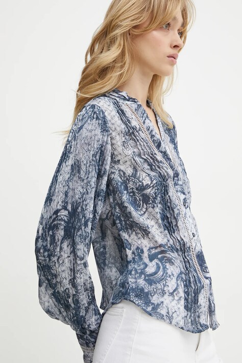 Košile Guess dámská, modrá barva, regular, W5RH16 WDW82