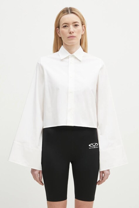 Бавовняна сорочка MM6 Maison Margiela жіноча колір білий regular класичний комір S52DT0044
