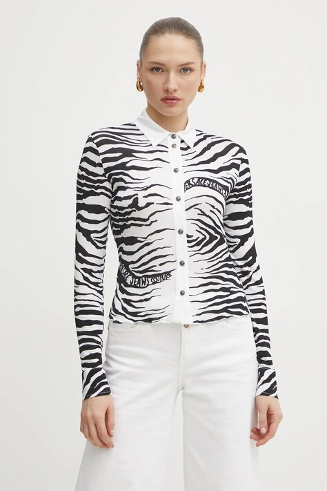 Versace Jeans Couture ing női, galléros, fehér, regular, 78HAL2P3 JS468