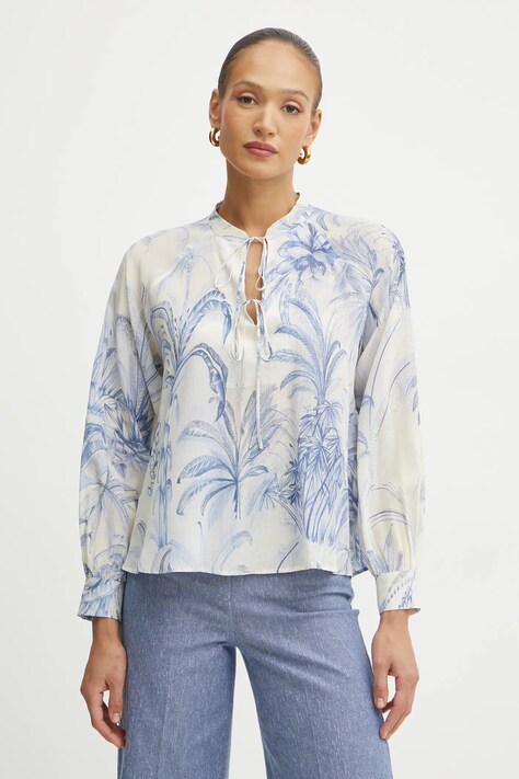 Marella bluza de matase NIVEEN femei, culoarea bej, modelator, 2513111141200