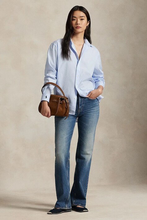 Бавовняна сорочка Polo Ralph Lauren Long Sleeve Light Shirt — SS25-KDD089, блакитний — фото 3