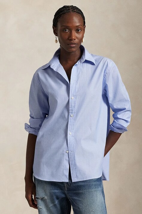 Polo Ralph Lauren cămașă din bumbac Long Sleeve Light Shirt femei, cu guler clasic, relaxed, 211968220