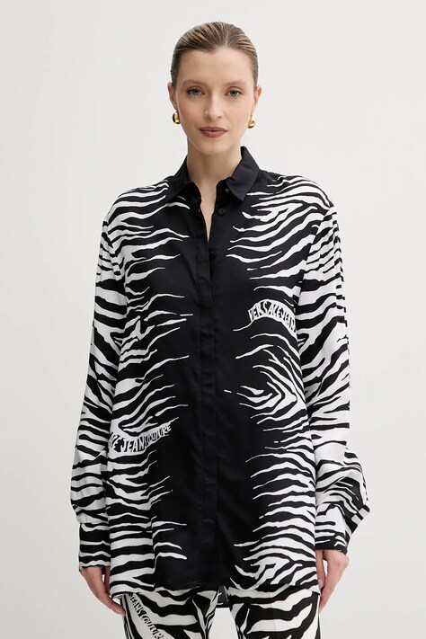 Versace Jeans Couture cămașă culoarea negru, cu guler clasic, relaxed, 78HAL2P2 NS635