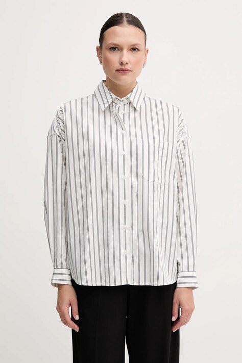 Sisley cămașă din bumbac culoarea alb, cu guler clasic, relaxed, 5LKYLQ08H